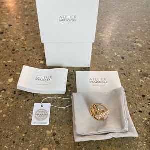 Atelier Swarovski Gold Bloom women’s GSHA/GOS crystal ring size 58 (8.5)